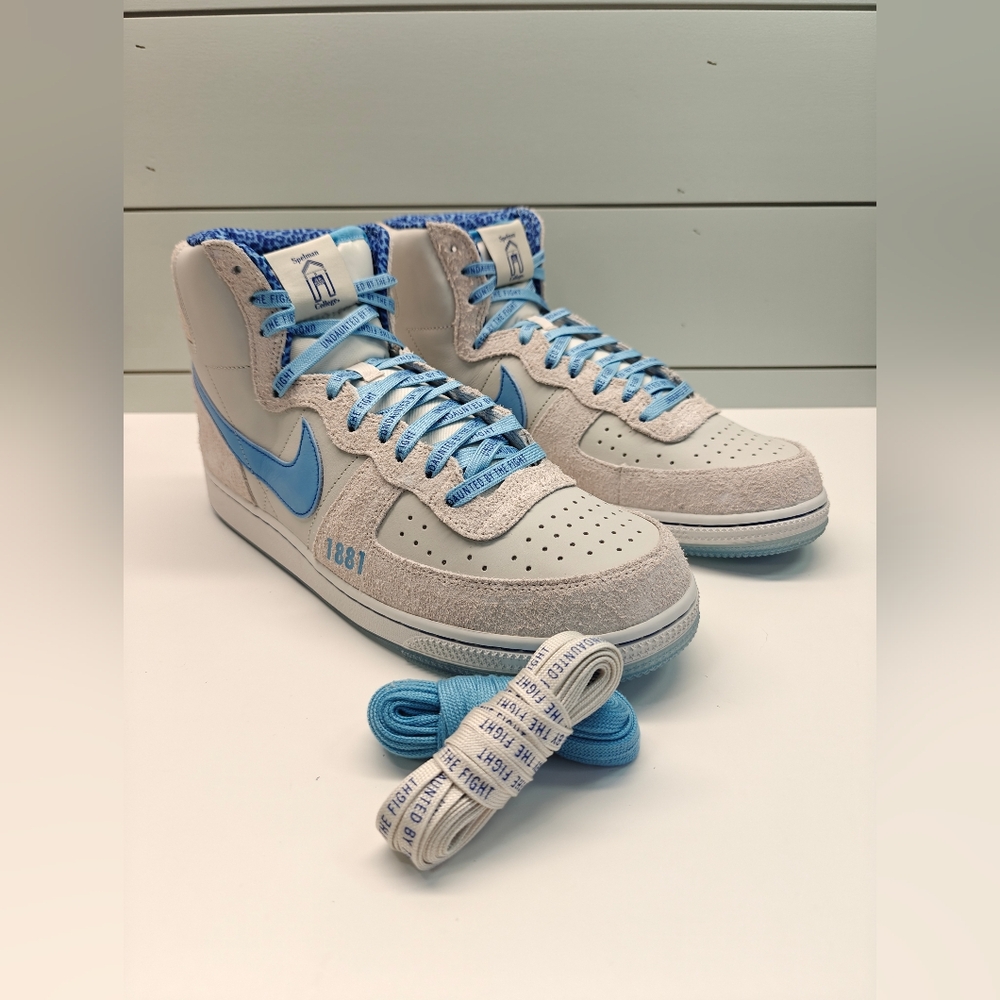 Nike Spelman College Terminator High Jaguars Light Bone Blue Sneakers Men's 13